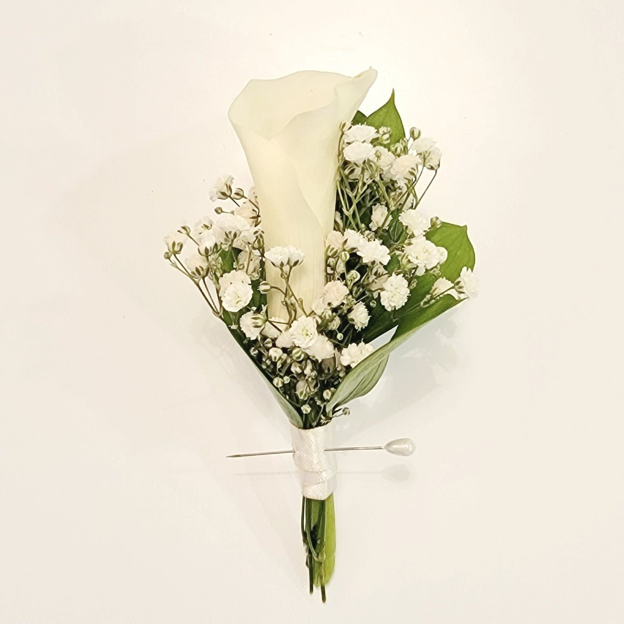 white mini calla lilies Calla Lily Boutonnieres