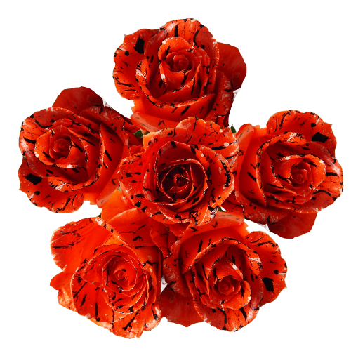 Jack O Lantern Painted Rose Bouquets
