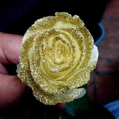 Rose Gold Glitter Flowers, Wholesale Roses