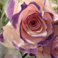 Light Pink Rose Bouquet with Purple Glitter 3-Stem