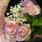 Light Pink Rose Bouquet with Purple Glitter 3-Stem