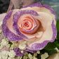 Light Pink Rose Bouquet with Purple Glitter 3-Stem