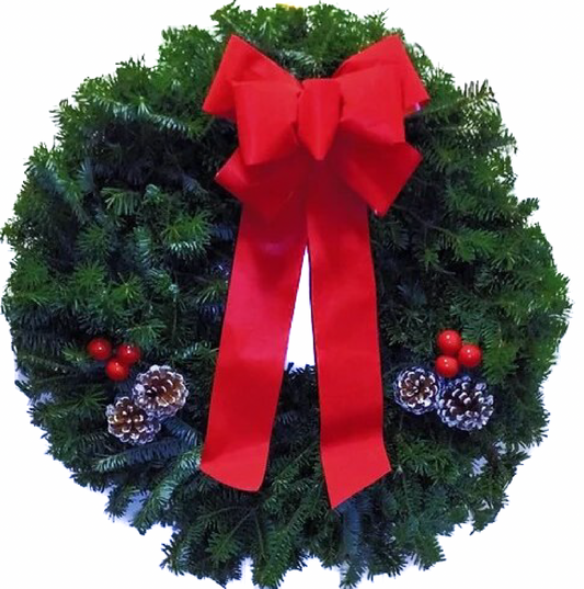 Balsam Fir Holiday Wreaths with Bow - Individually Delivered