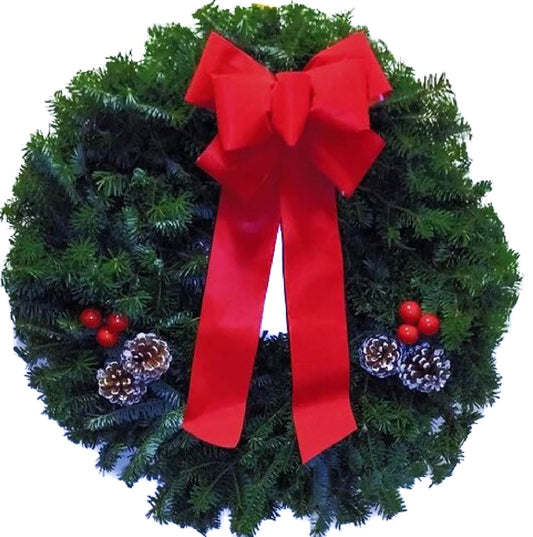 Balsam Fir Holiday Wreaths with Bow - 10 Per Box - Flowers For FundraisingBalsam Fir Holiday Wreaths with Bow - 10 Per BoxBalsam Fir Holiday Wreaths with Bow - 10 Per BoxBalsam Fir Holiday Wreaths with Bow - 10 Per BoxBalsam Fir Holiday Wreaths with Bow - 10 Per Box