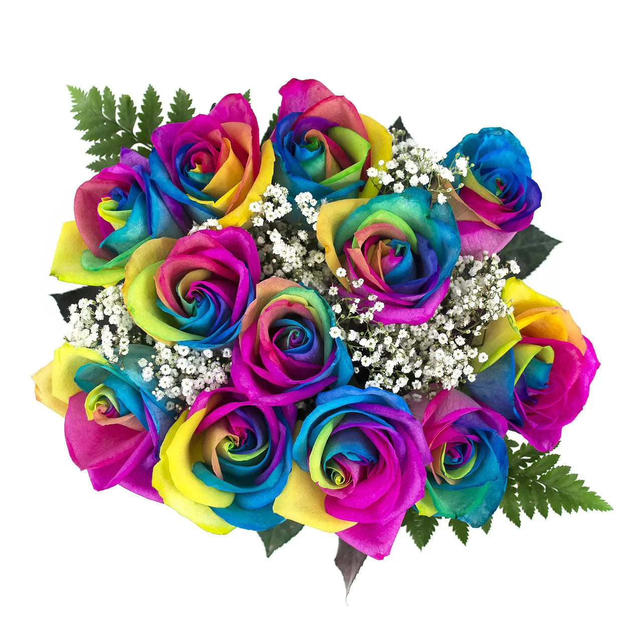 12 Stem Rainbow Rose Bouquets
