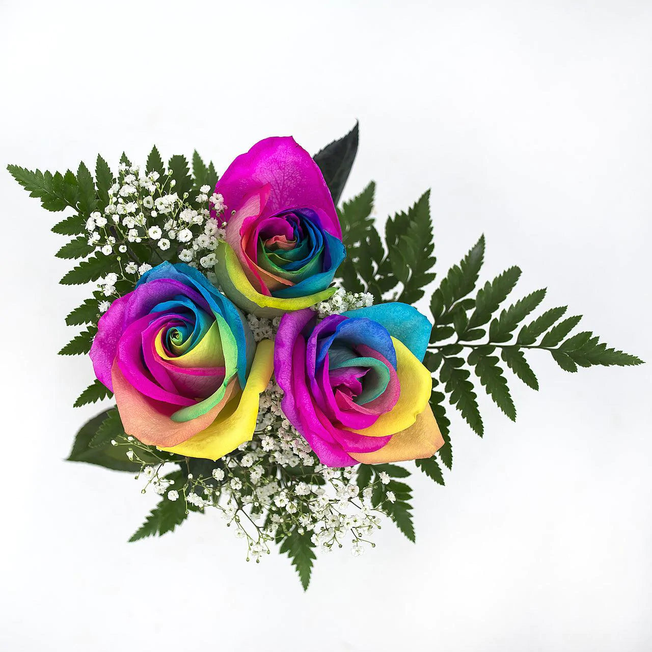 3-Stem Rainbow Rose Bouquet