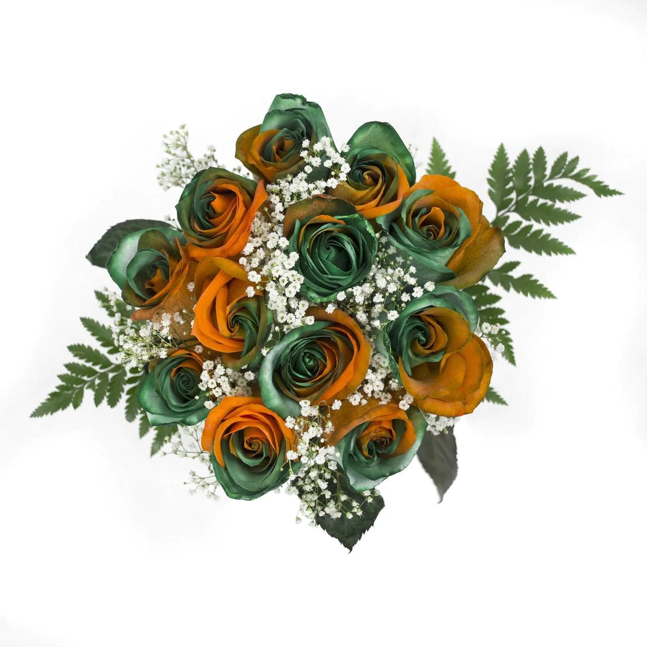 Orange and Green Dyed Rose Bouquet 12 - Stem - Flowers For FundraisingOrange and Green Dyed Rose Bouquet 12 - StemOrange and Green Dyed Rose Bouquet 12 - StemOrange and Green Dyed Rose Bouquet 12 - StemOrange and Green Dyed Rose Bouquet 12 - Stem