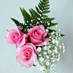 Pink Rose Bouquets for Breast Cancer 3-Stem