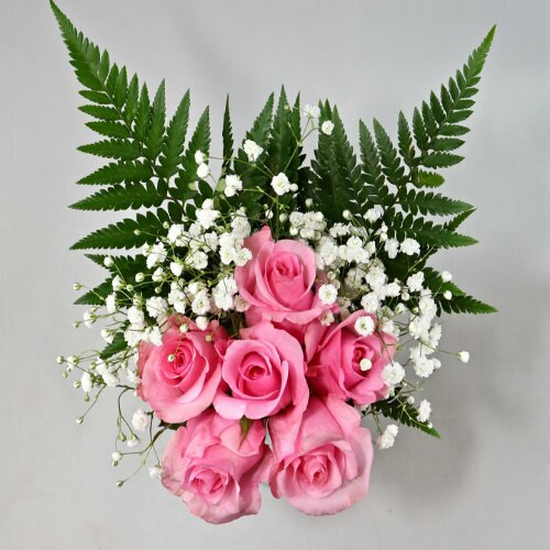 Classic Romance Valentine's Day Rose Bouquet - 6 Stems - VASE INCLUDED