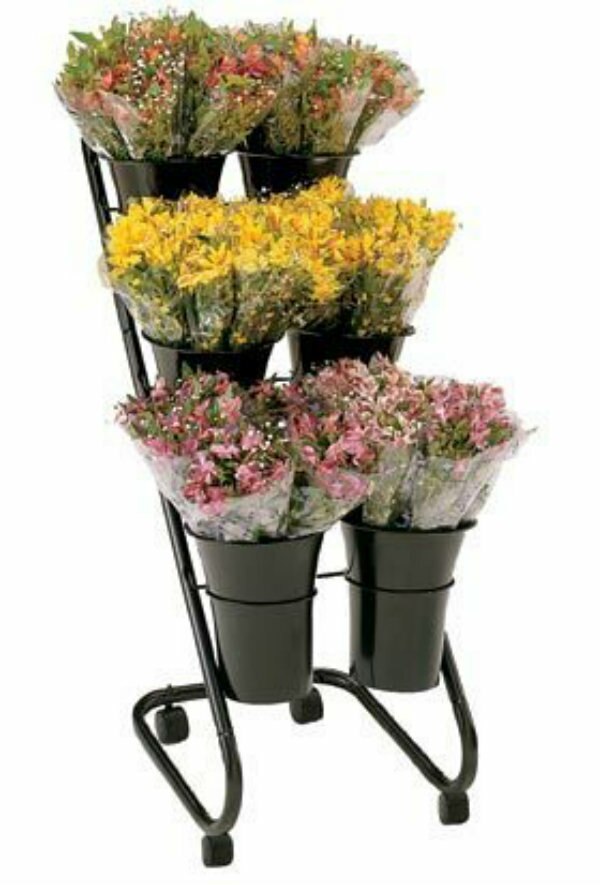 Floral Stand - 6 Buckets On Wheels