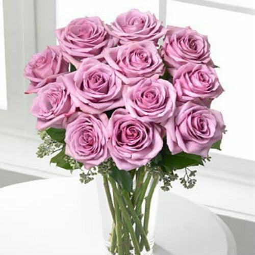 12 Long Stem Lavender Rose Bouquet - Shipped to Individual Addresses