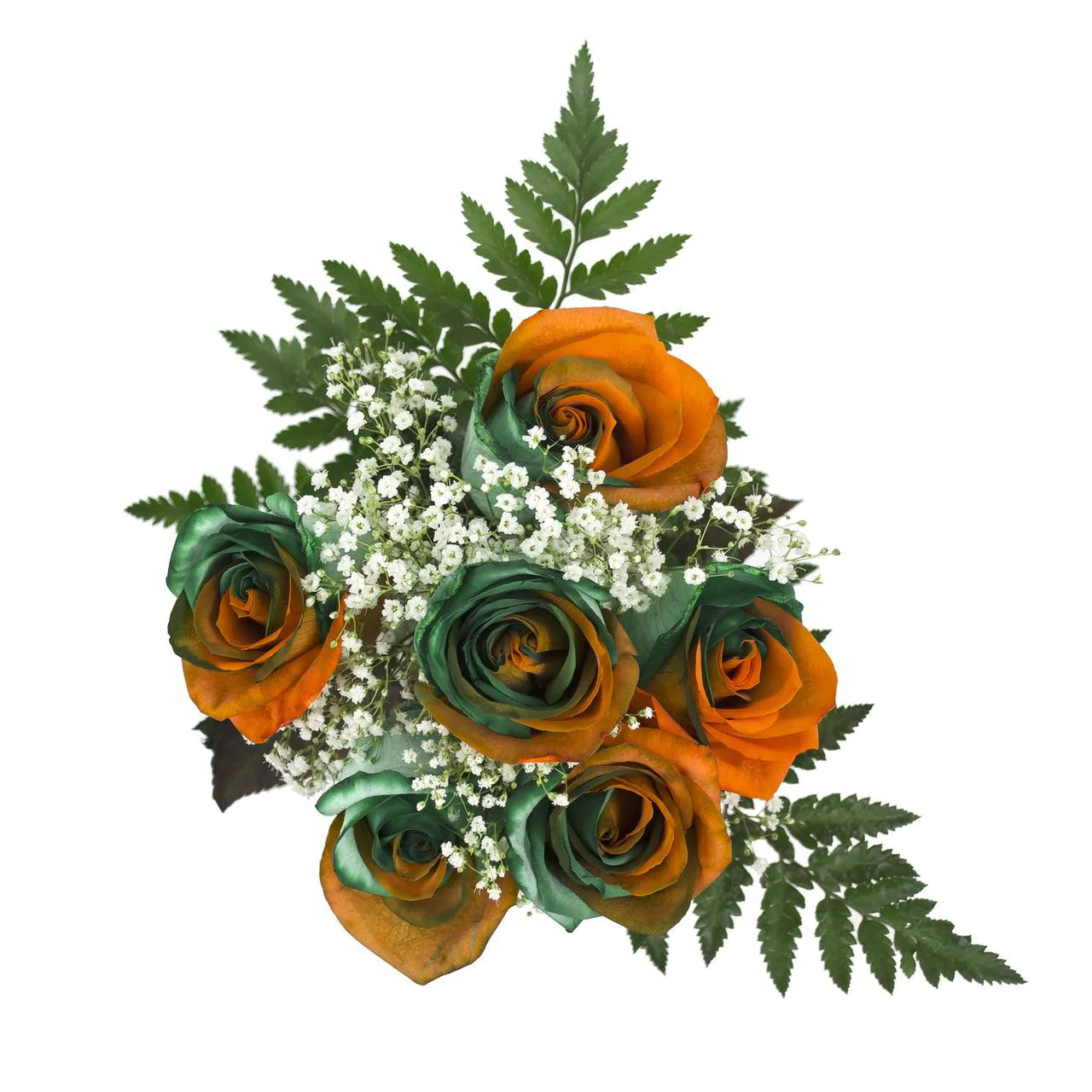 Green and Orange dyed bouquets 6-stem - 8